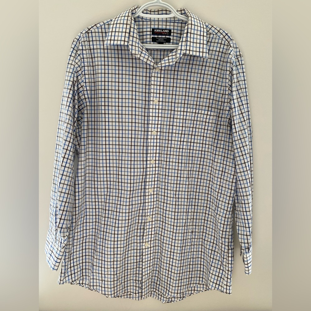 Kirkland Mens Button Down Long Sleeve Tailored Fit 17-32/33 XL